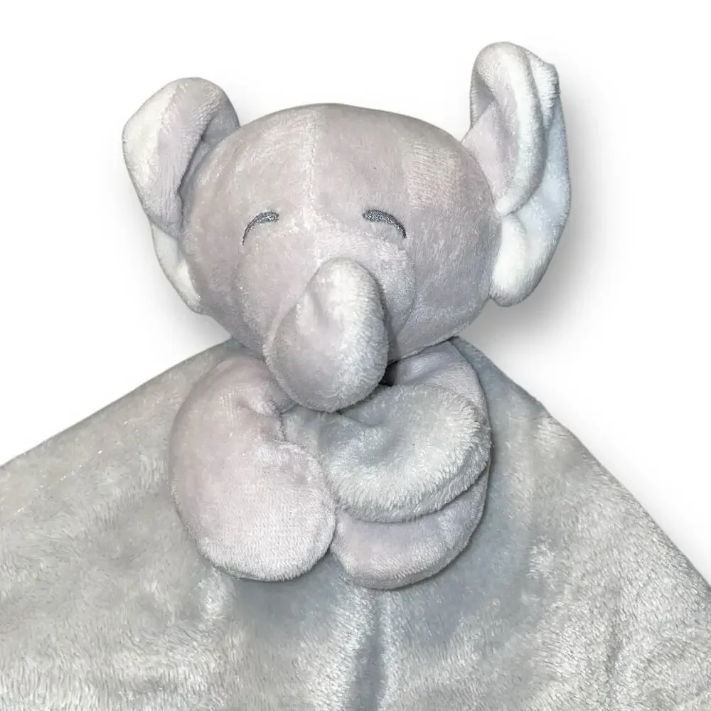 Carters Elephant Lovey Security Blanket Baby Safe Stitched Eyes Gray Nursery 14